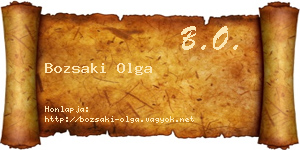 Bozsaki Olga névjegykártya